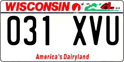 WI license plate 031XVU