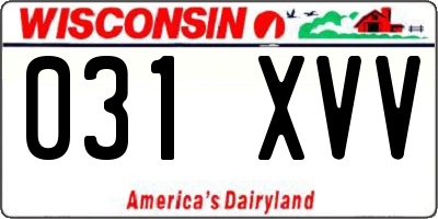 WI license plate 031XVV