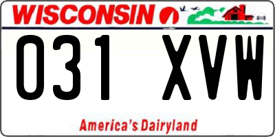 WI license plate 031XVW