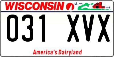 WI license plate 031XVX