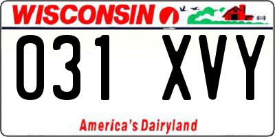 WI license plate 031XVY