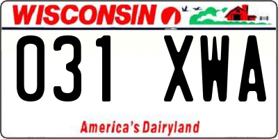 WI license plate 031XWA