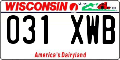 WI license plate 031XWB