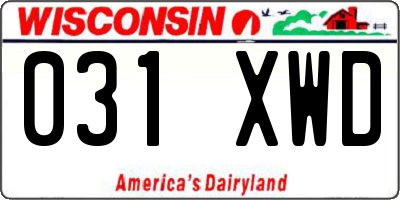 WI license plate 031XWD