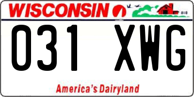 WI license plate 031XWG