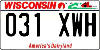 WI license plate 031XWH