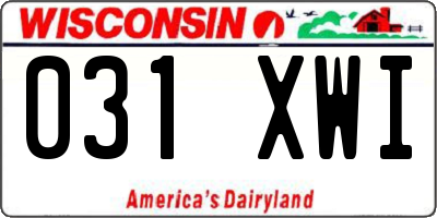WI license plate 031XWI