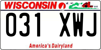 WI license plate 031XWJ