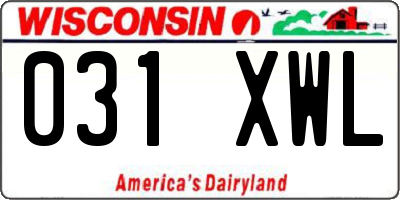 WI license plate 031XWL
