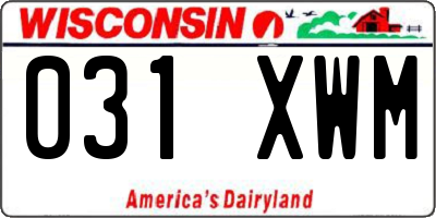 WI license plate 031XWM