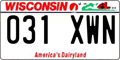 WI license plate 031XWN
