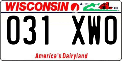 WI license plate 031XWO