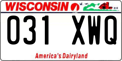 WI license plate 031XWQ