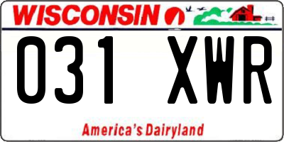 WI license plate 031XWR