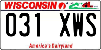 WI license plate 031XWS