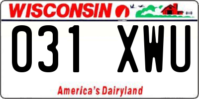 WI license plate 031XWU