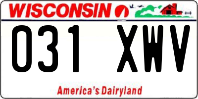 WI license plate 031XWV