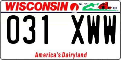 WI license plate 031XWW