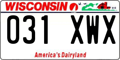 WI license plate 031XWX