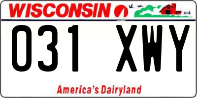 WI license plate 031XWY