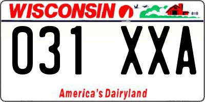 WI license plate 031XXA