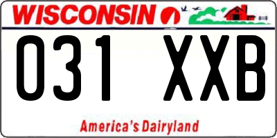 WI license plate 031XXB