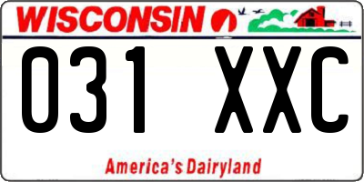 WI license plate 031XXC