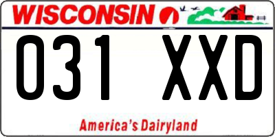 WI license plate 031XXD