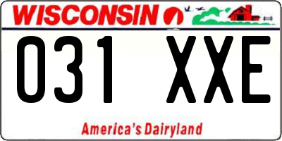 WI license plate 031XXE
