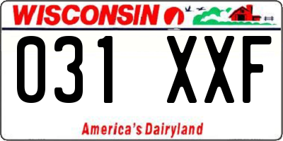WI license plate 031XXF