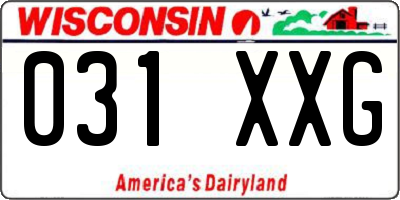 WI license plate 031XXG