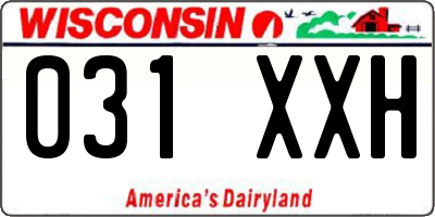 WI license plate 031XXH