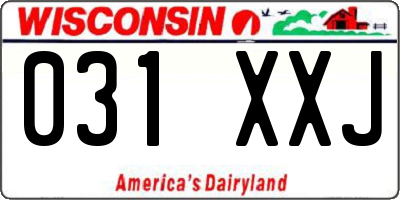 WI license plate 031XXJ