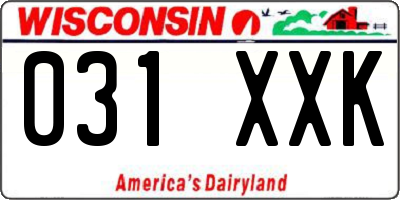 WI license plate 031XXK