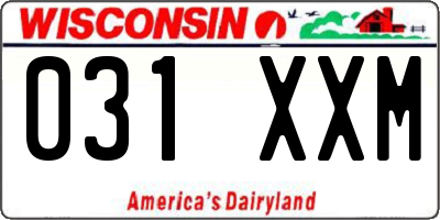 WI license plate 031XXM