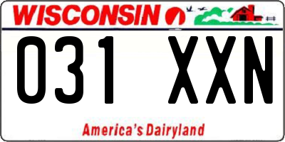 WI license plate 031XXN