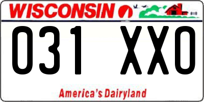 WI license plate 031XXO