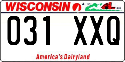 WI license plate 031XXQ
