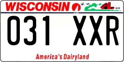 WI license plate 031XXR