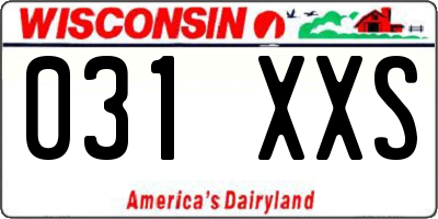 WI license plate 031XXS