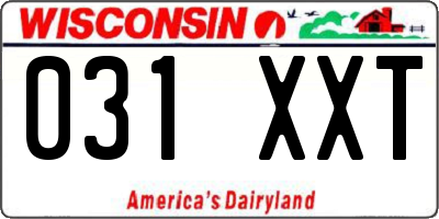 WI license plate 031XXT
