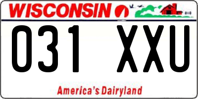 WI license plate 031XXU