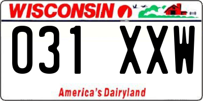 WI license plate 031XXW