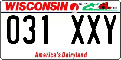 WI license plate 031XXY