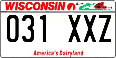 WI license plate 031XXZ