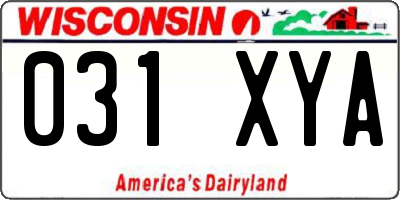 WI license plate 031XYA