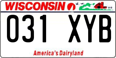 WI license plate 031XYB