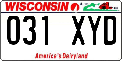 WI license plate 031XYD