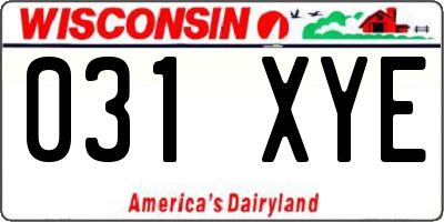 WI license plate 031XYE