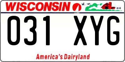 WI license plate 031XYG